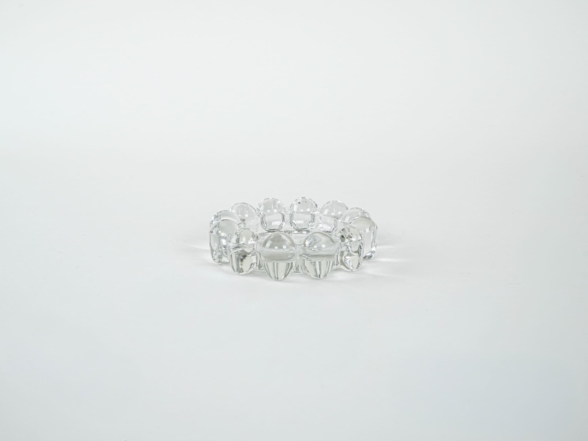 Świecznik, przezroczysty, szkło, Dania, lata 70. - 291795