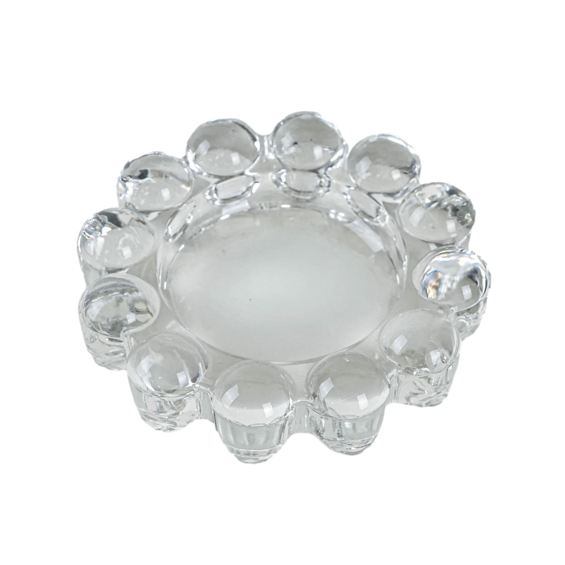 Świecznik, przezroczysty, szkło, Dania, lata 70.