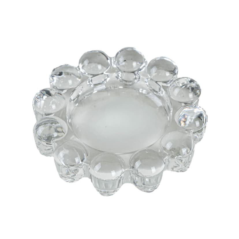 Świecznik, przezroczysty, szkło, Dania, lata 70.