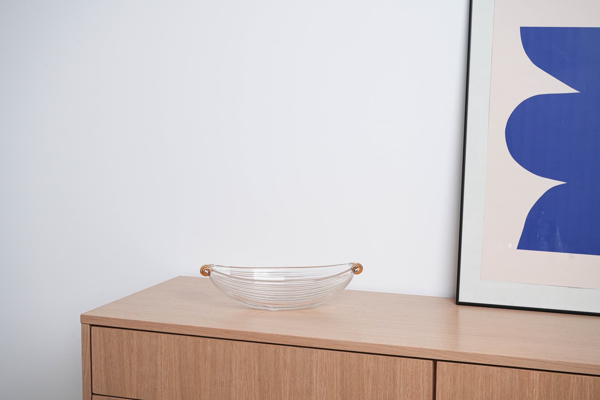 Fruit bowl, transparent glass, gold, Italy, 1970s. - 291837