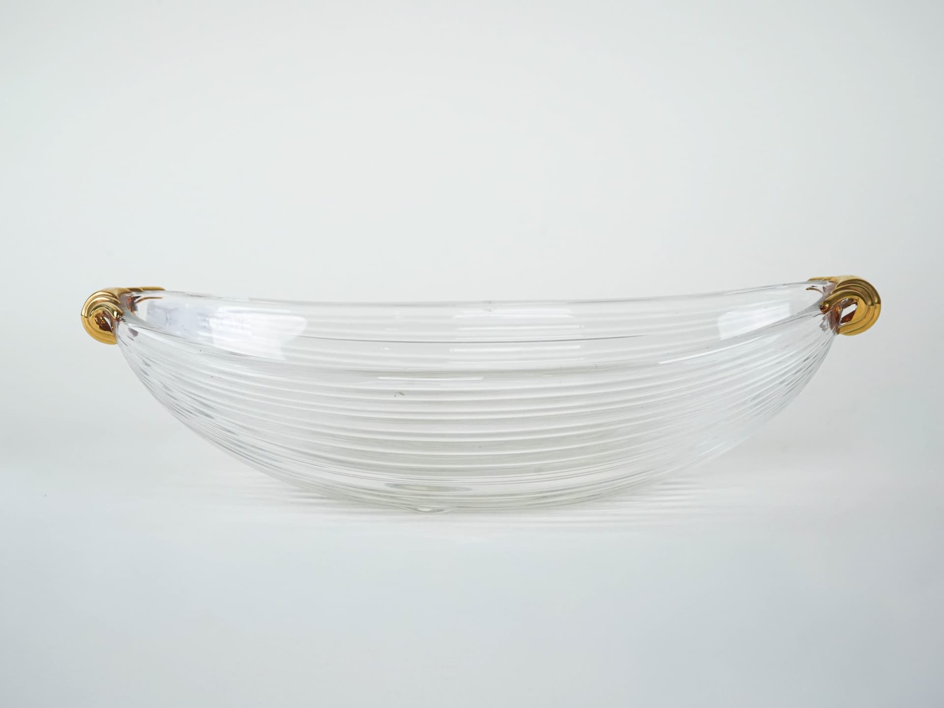 Fruit bowl, transparent glass, gold, Italy, 1970s. - 291833
