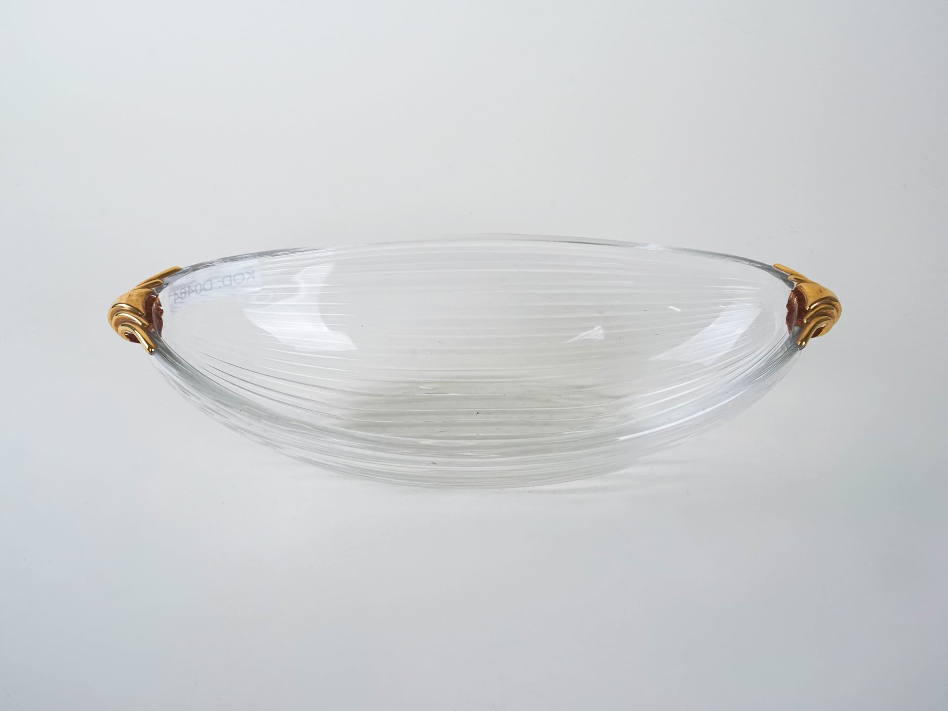 Fruit bowl, transparent glass, gold, Italy, 1970s. - 291834