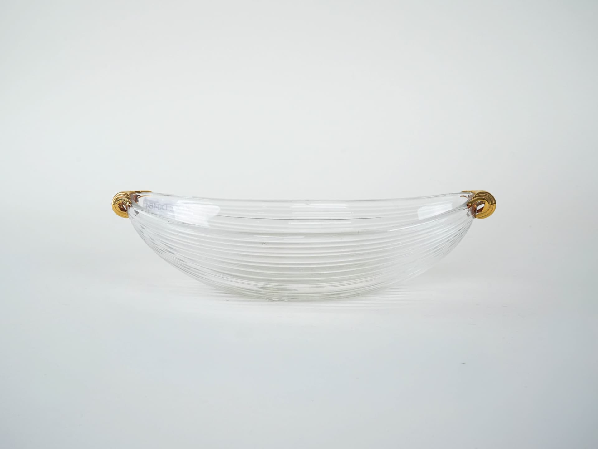 Fruit bowl, transparent glass, gold, Italy, 1970s. - 291831