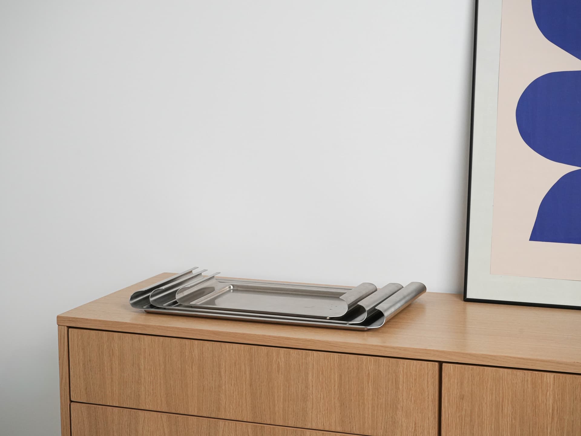 Komplet tac, srebrny, stal nierdzewna, Włochy, lata 70. - 291904