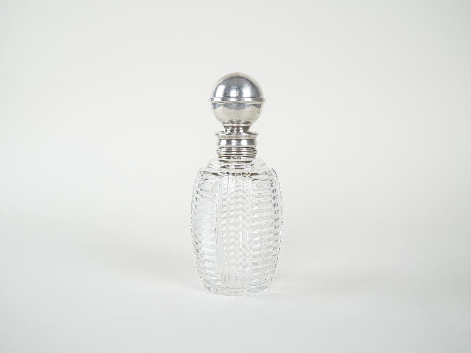 Decanter, transparent crystal, silver, Italy, 1970s. - 291910