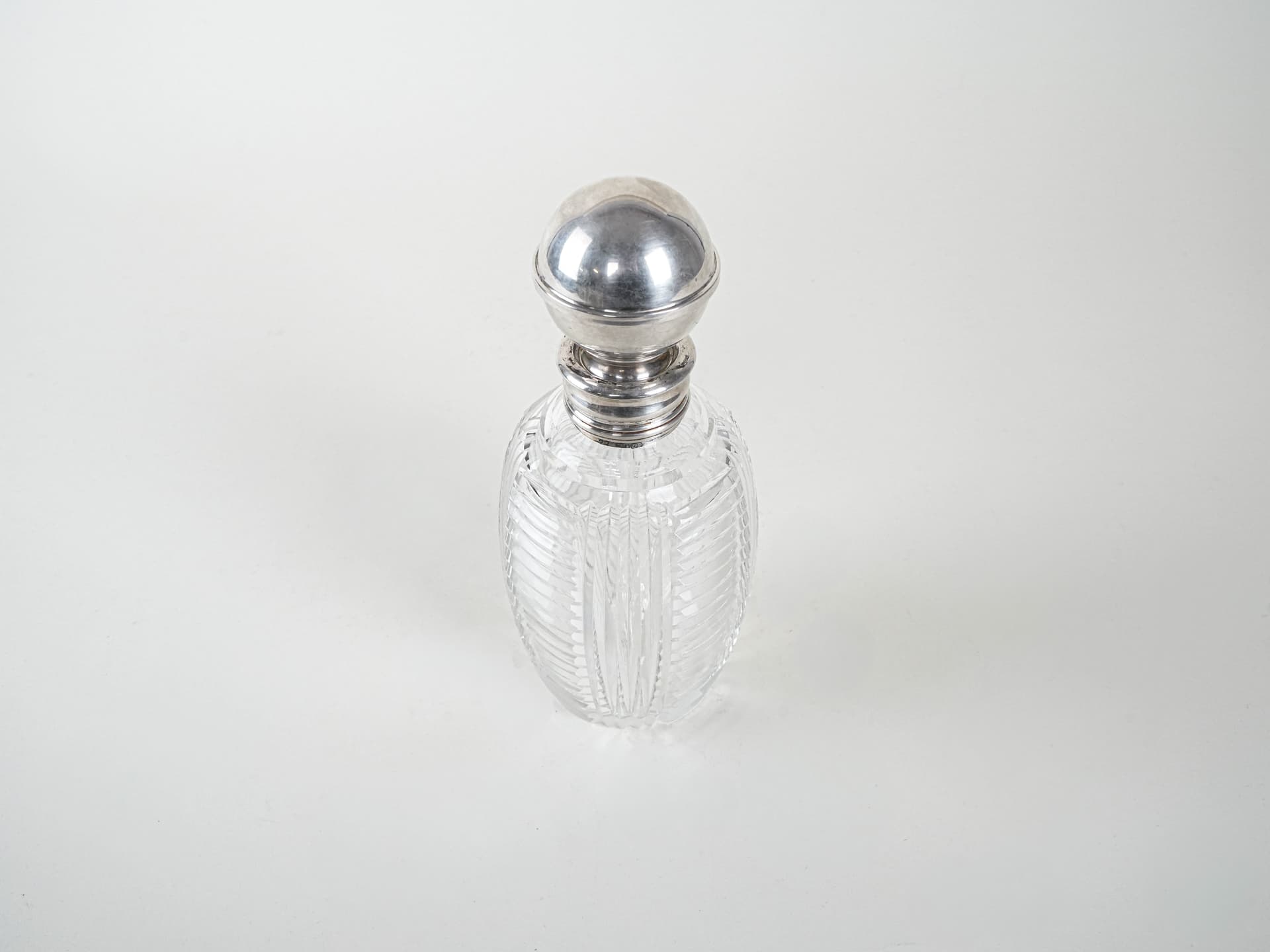 Decanter, transparent crystal, silver, Italy, 1970s. - 291912