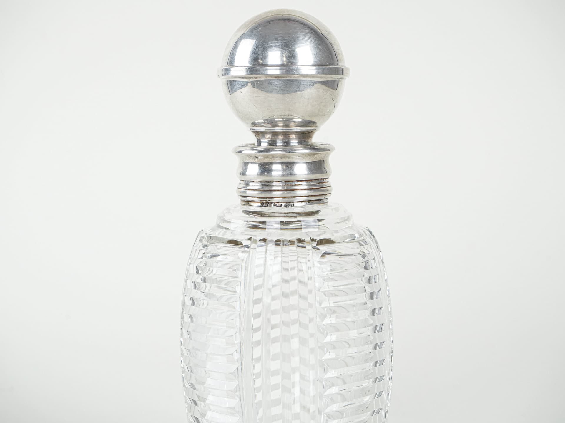 Decanter, transparent crystal, silver, Italy, 1970s. - 291908