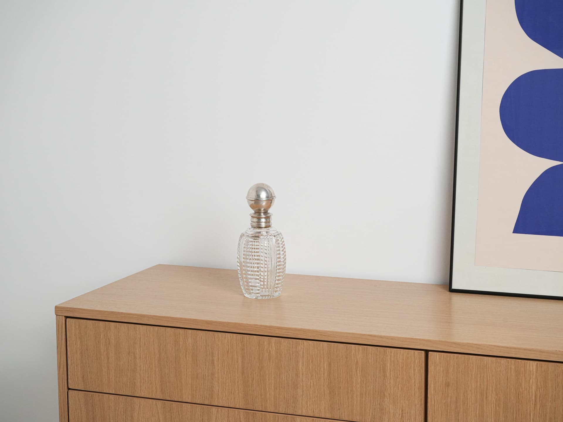 Decanter, transparent crystal, silver, Italy, 1970s. - 291909