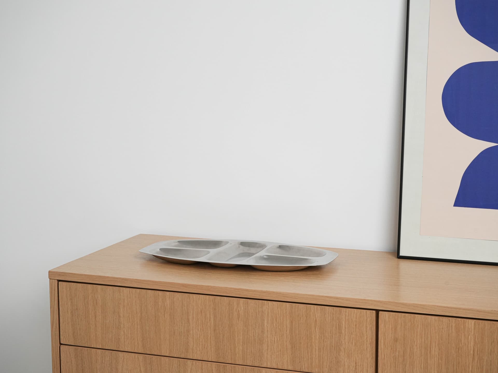 Appetizer tray, silver stainless steel, Alessi, Italy, 1970s. - 291918