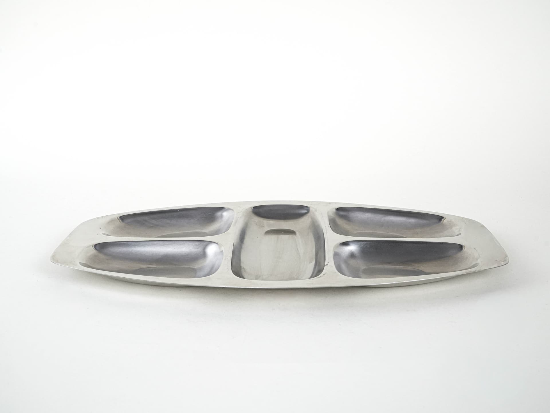 Appetizer tray, silver stainless steel, Alessi, Italy, 1970s. - 291916