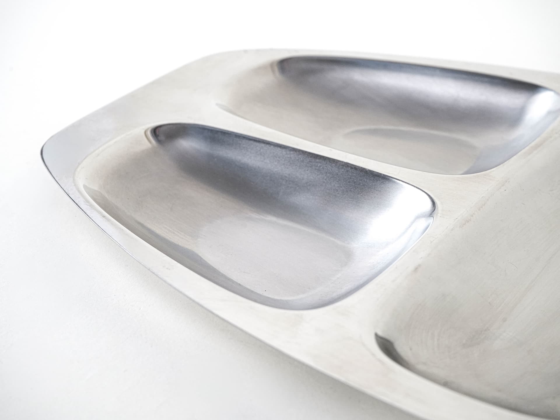 Appetizer tray, silver stainless steel, Alessi, Italy, 1970s. - 291920