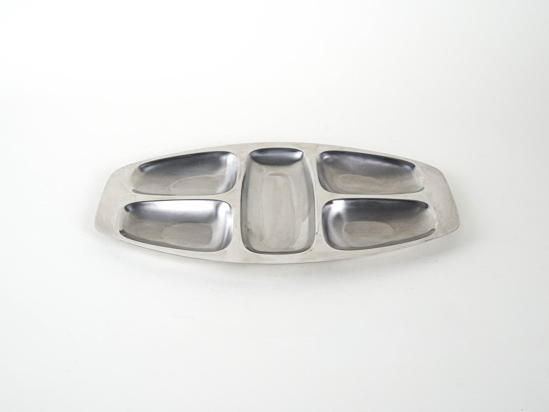Appetizer tray, silver stainless steel, Alessi, Italy, 1970s. - 291919
