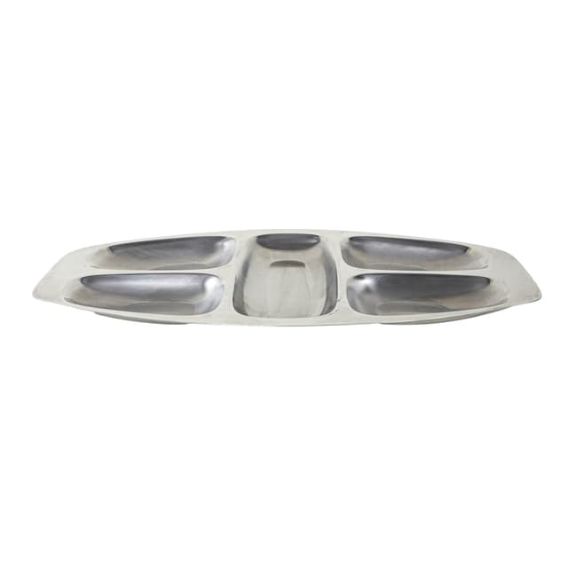 Appetizer tray, silver stainless steel, Alessi, Italy, 1970s. - DIMENSION