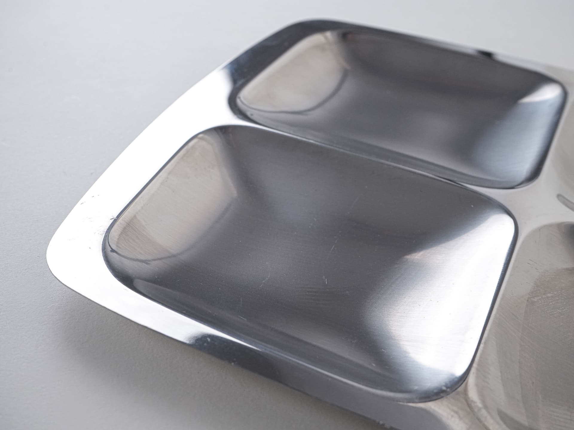 Appetizer tray, silver stainless steel, Italy, 1970s. - 291927