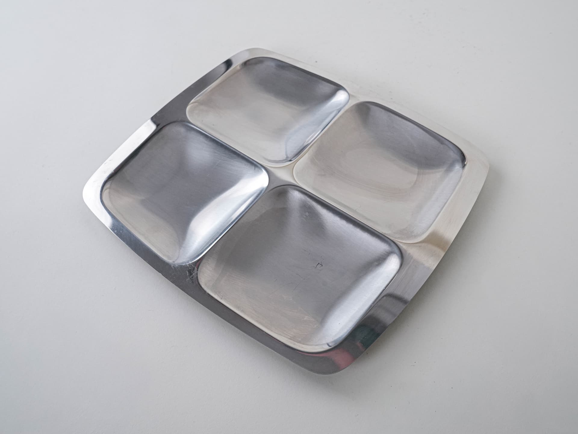 Appetizer tray, silver stainless steel, Italy, 1970s. - 291925