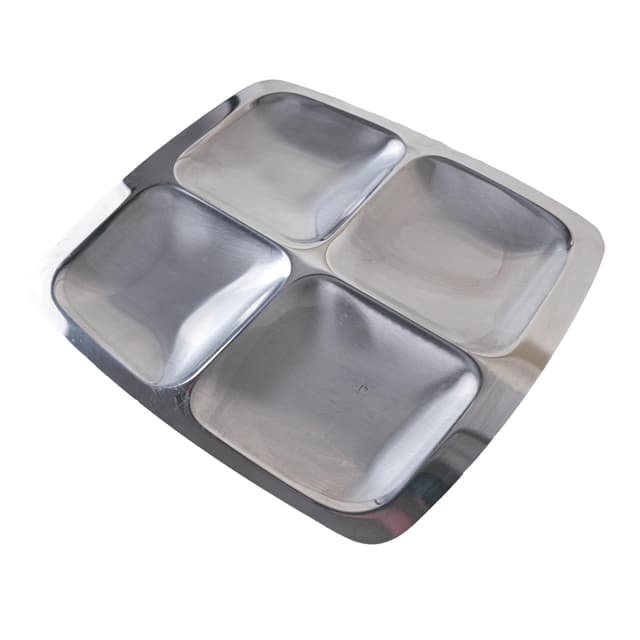 Appetizer tray, silver stainless steel, Italy, 1970s. - DIMENSION