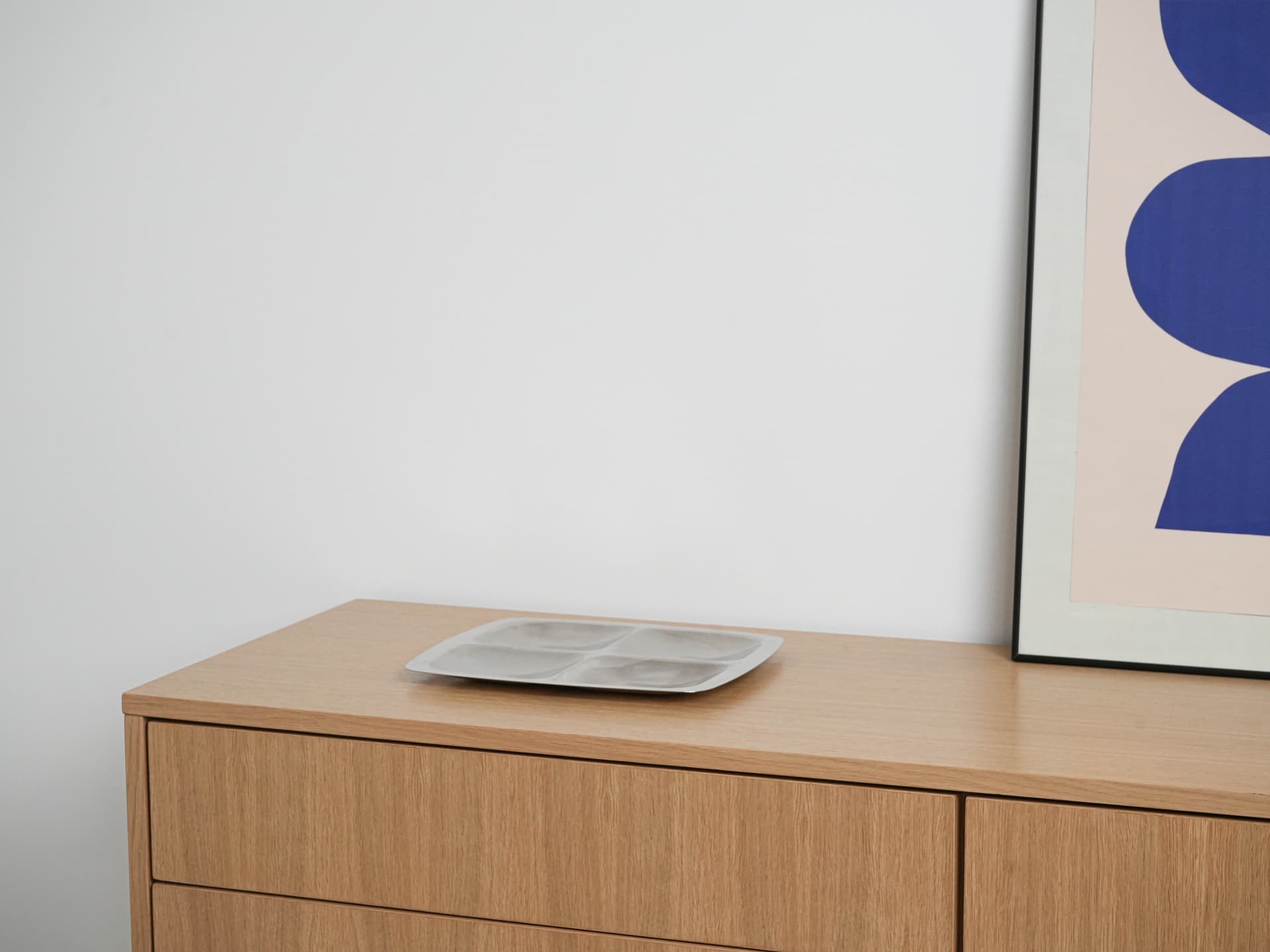 Appetizer tray, silver stainless steel, Italy, 1970s. - 291924