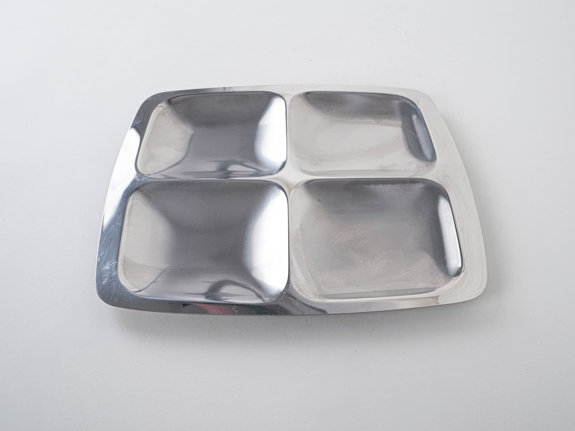 Appetizer tray, silver stainless steel, Italy, 1970s. - 291923