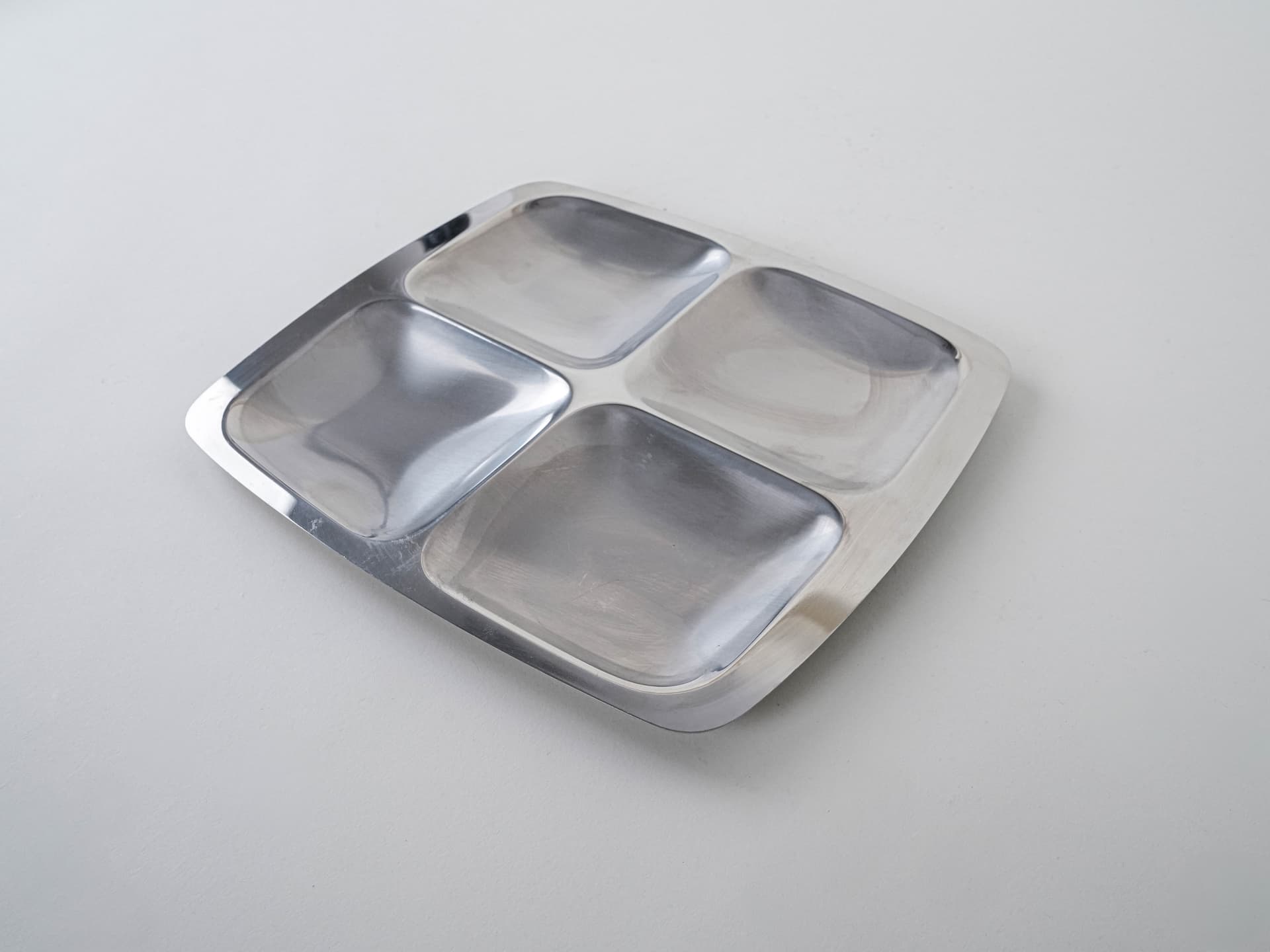 Appetizer tray, silver stainless steel, Italy, 1970s. - 291926