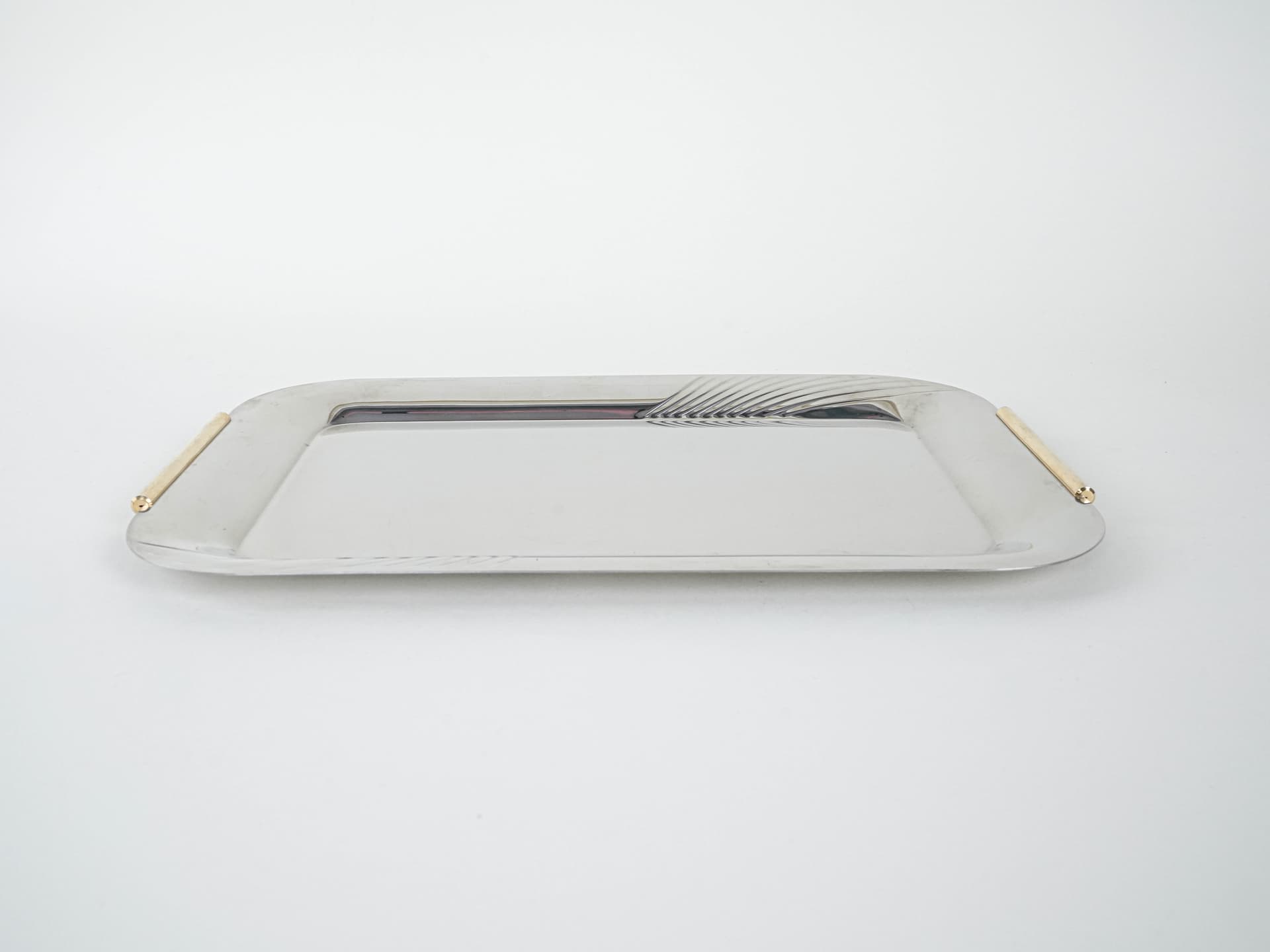 Tray, silver stainless steel, gold stainless steel, Italy, 1970s. - 291937