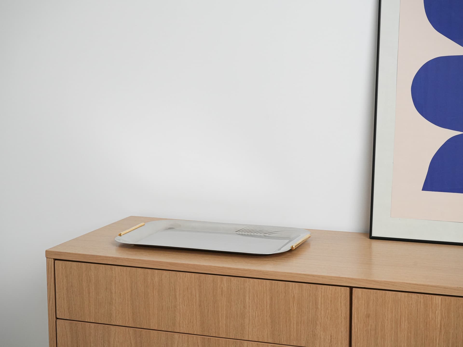 Tray, silver stainless steel, gold stainless steel, Italy, 1970s. - 291941