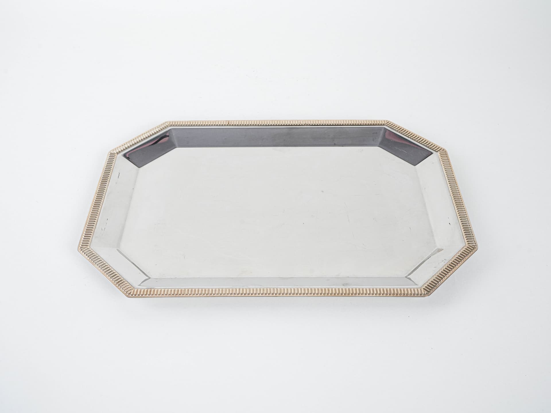 Tray, silver stainless steel, gold-plated, Italy, 1970s. - 291945