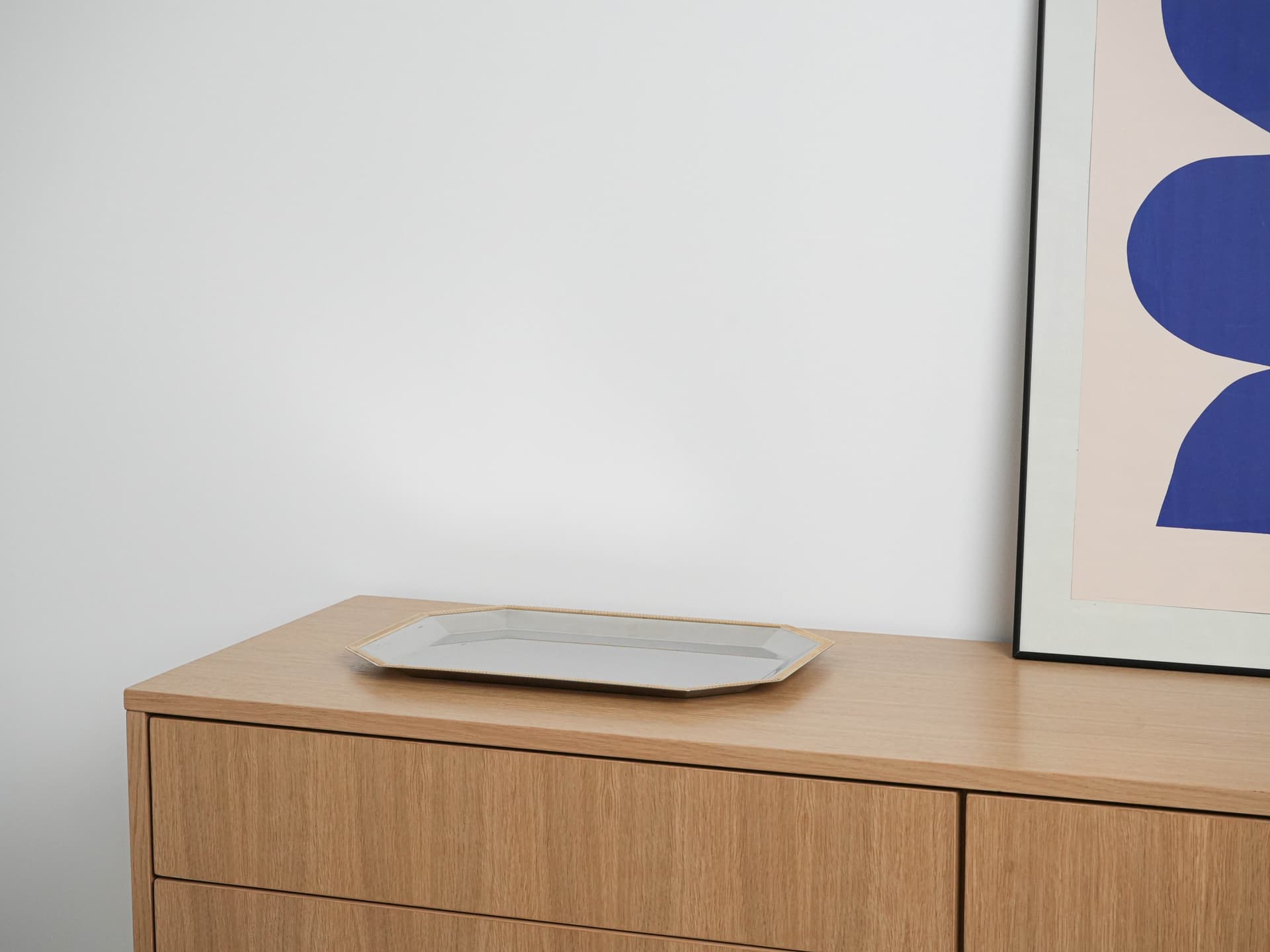 Tray, silver stainless steel, gold-plated, Italy, 1970s. - 291947