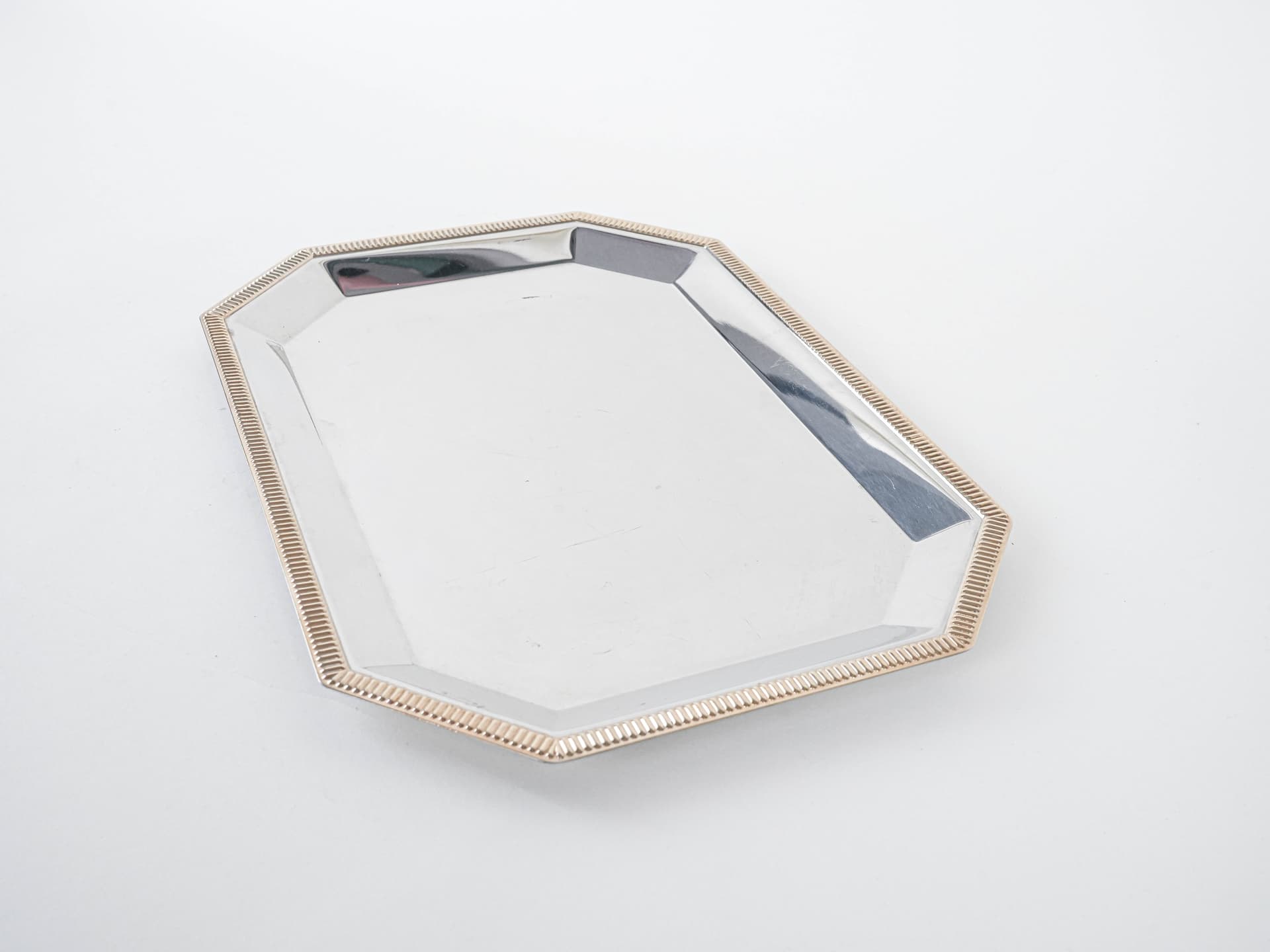 Tray, silver stainless steel, gold-plated, Italy, 1970s. - 291944