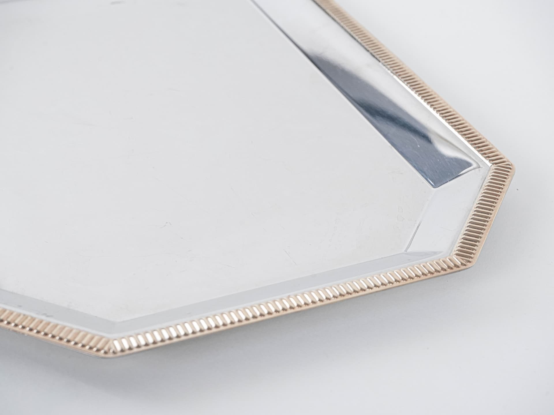 Tray, silver stainless steel, gold-plated, Italy, 1970s. - 291946