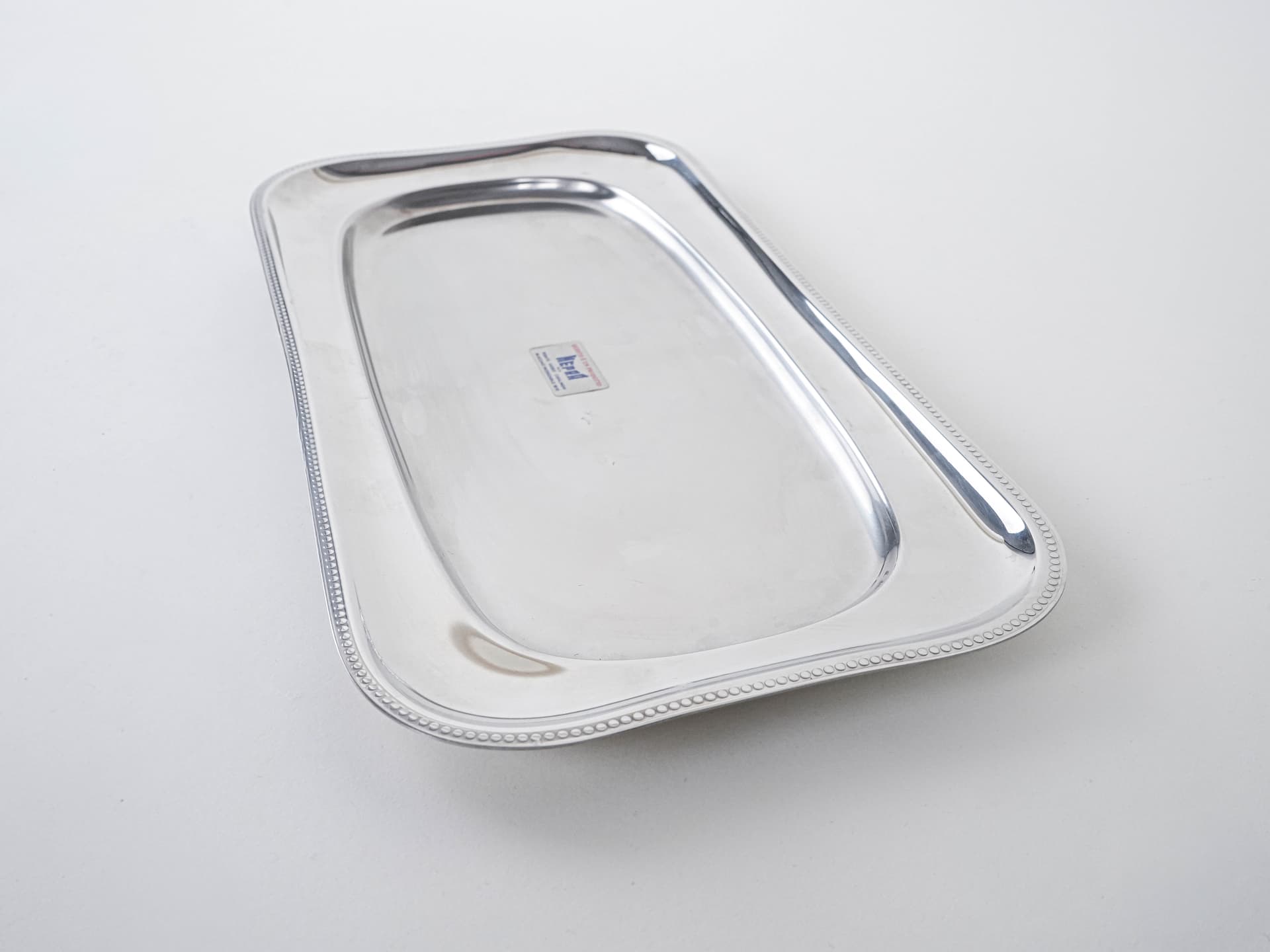 Tray, polished silver stainless steel, MEPRA, Italy, 1970s. - 291971