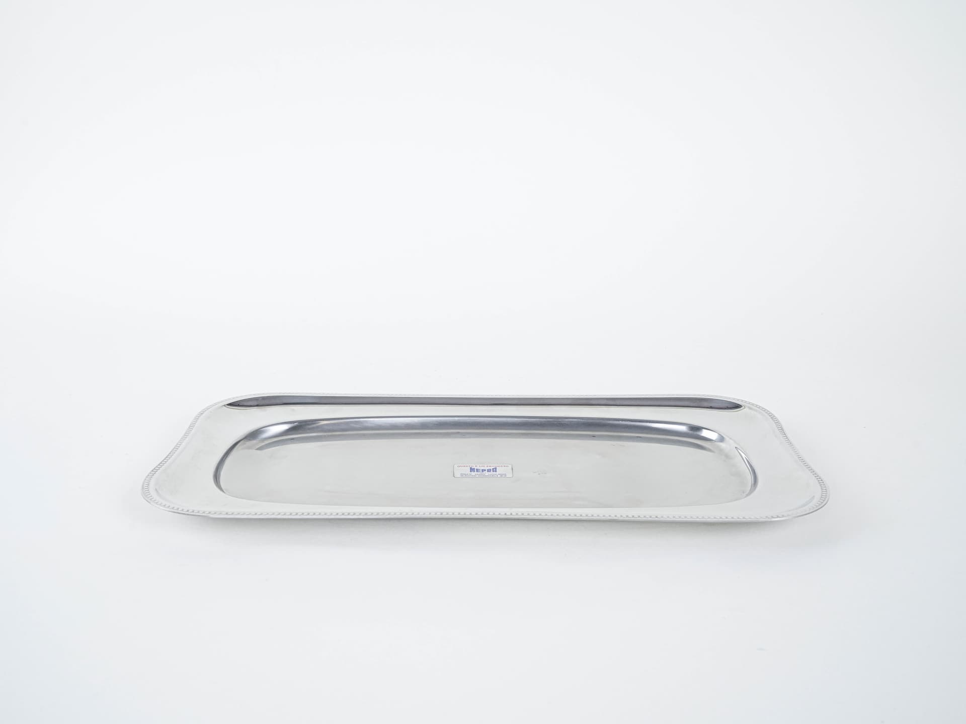 Tray, polished silver stainless steel, MEPRA, Italy, 1970s. - 291969