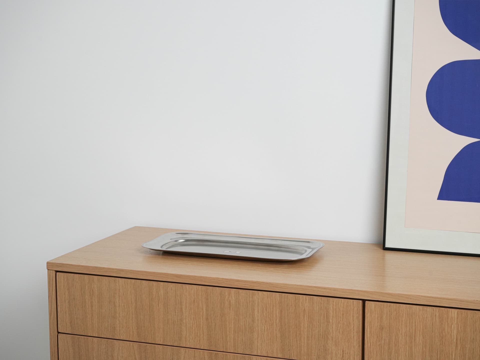 Tray, polished silver stainless steel, MEPRA, Italy, 1970s. - 291972