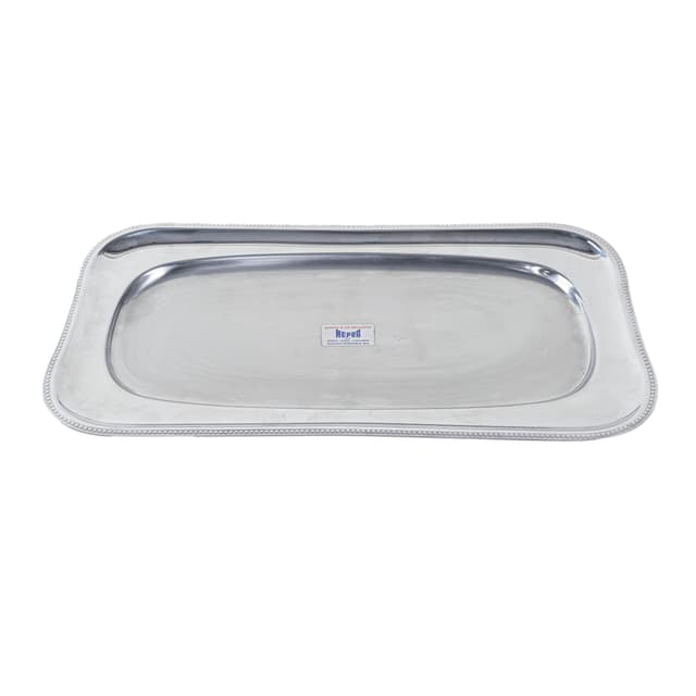 Tray, polished silver stainless steel, MEPRA, Italy, 1970s. - DIMENSION