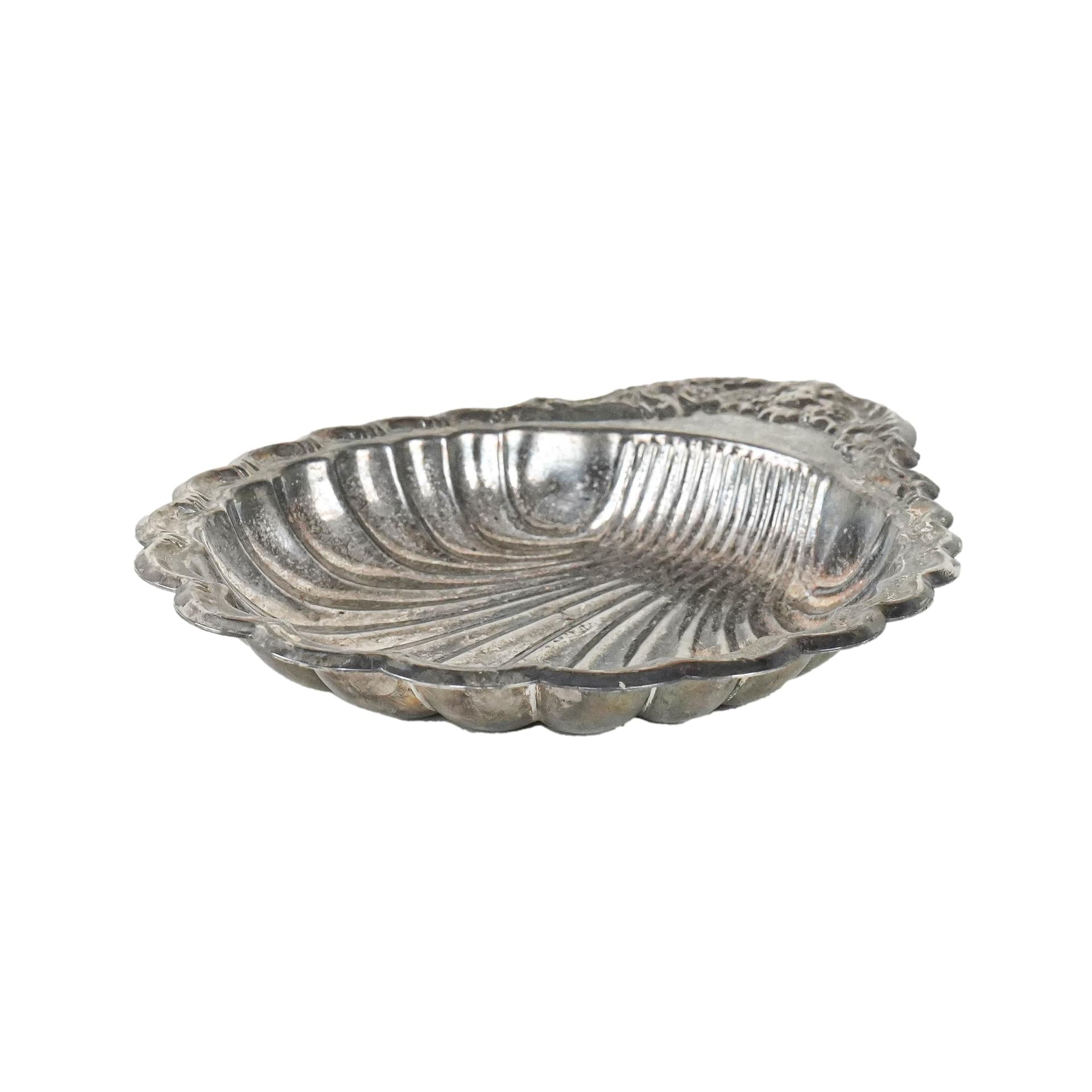 Patera muszla, metal srebrny, Włochy, lata 60.