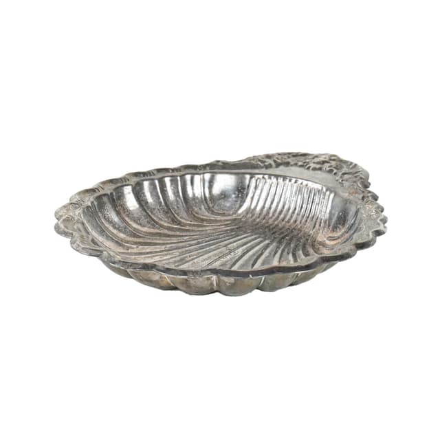 Patera muszla, metal srebrny, Włochy, lata 60. - WYMIARY