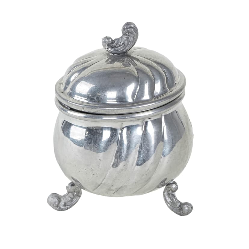 Szkatułka srebrny, metal, Włochy, lata 60.