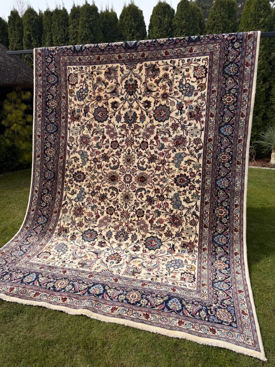 Dywan Keshan 340x250 cm, beżowy, wełna, Iran - 292090