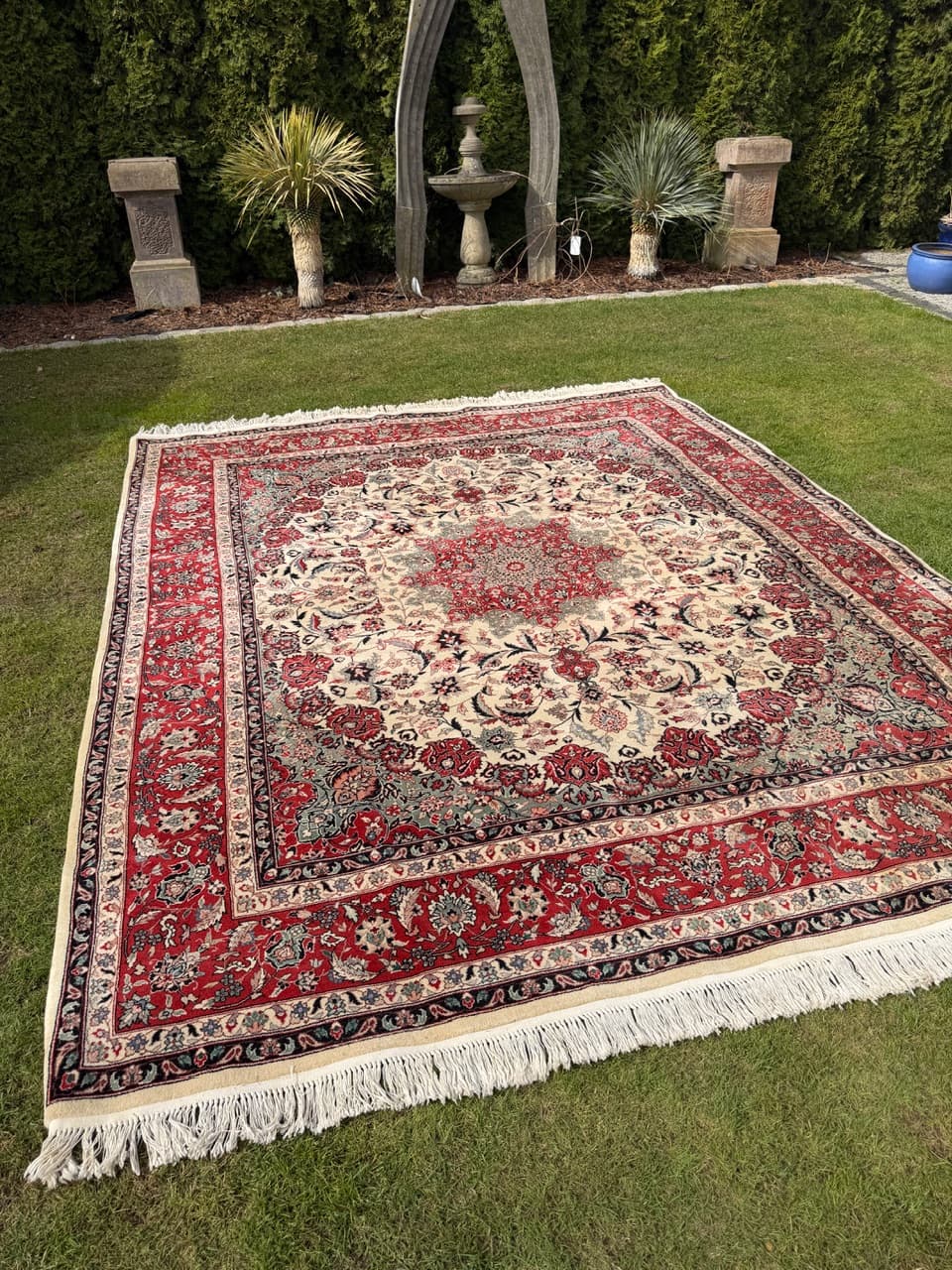 Dywan Ispahan 320x250 cm, czerwony, wełna, Iran - 292111