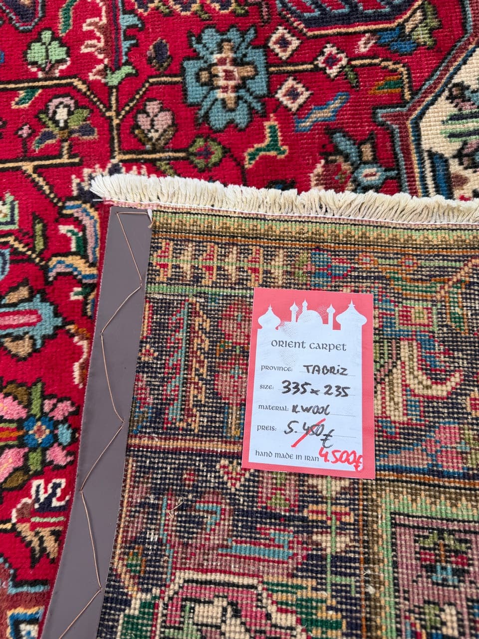 Dywan perski Tabriz 335x235 cm, multikolor, wełna, Iran - 292126