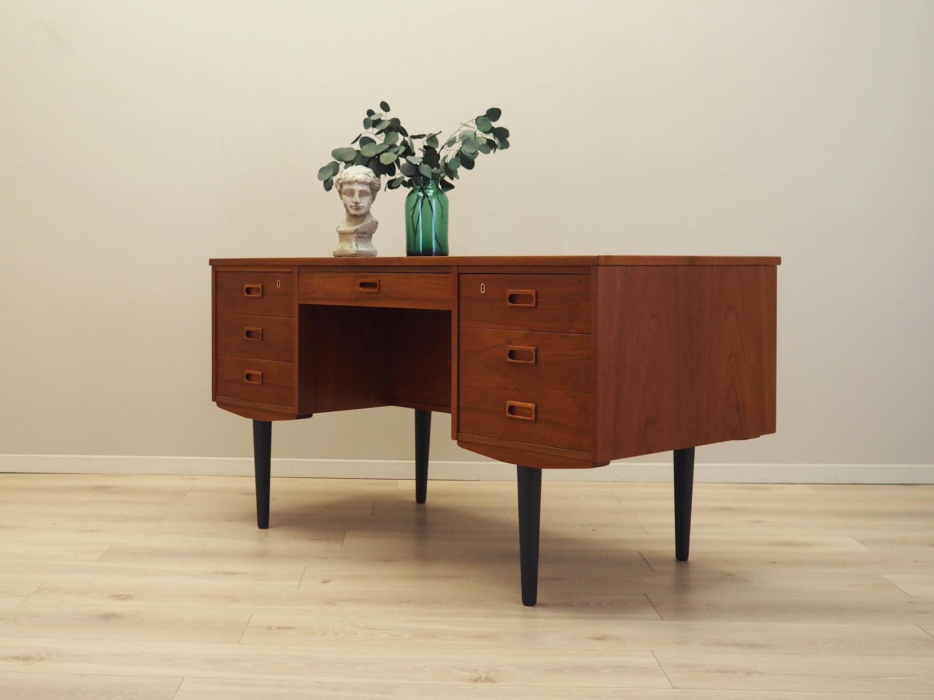 Desk, orange teak, Denmark, 1970s - 21721