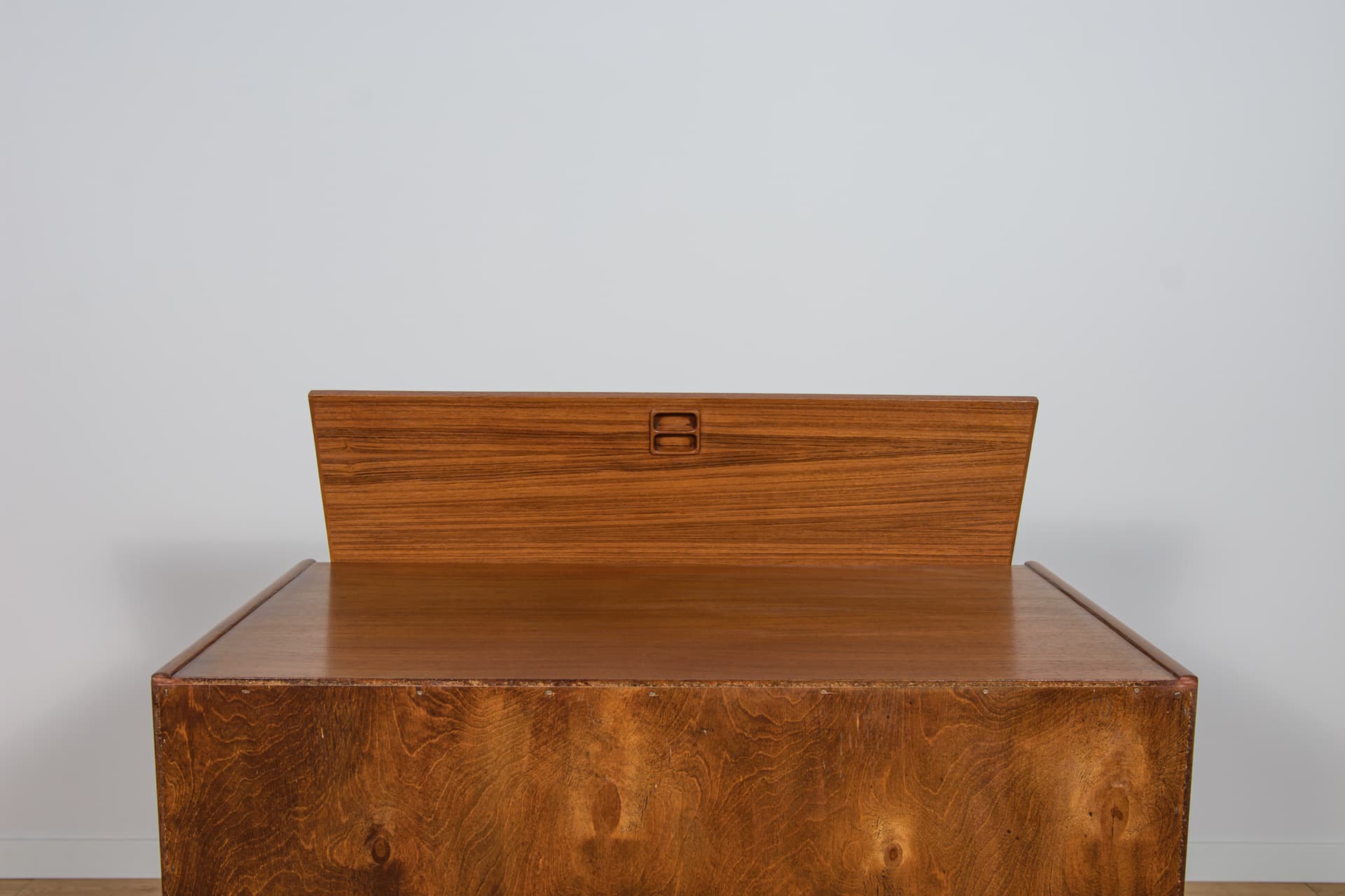 Komoda z toaletką, teak brązowy czerwony, Dania, lata 60. - 292155