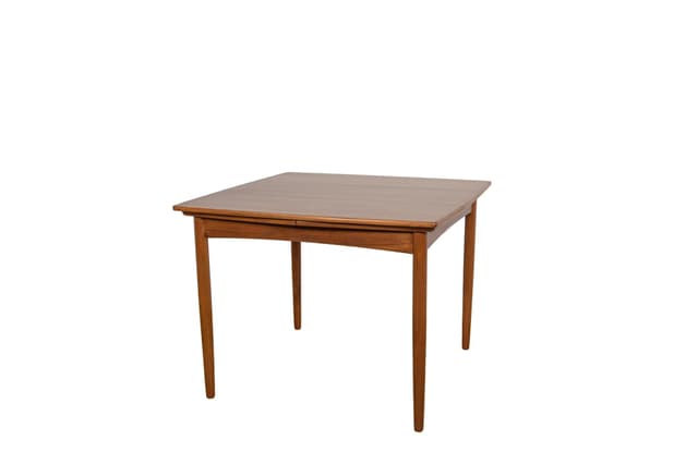 Square Extendable Table, teak, Denmark, 1960s. - DIMENSION