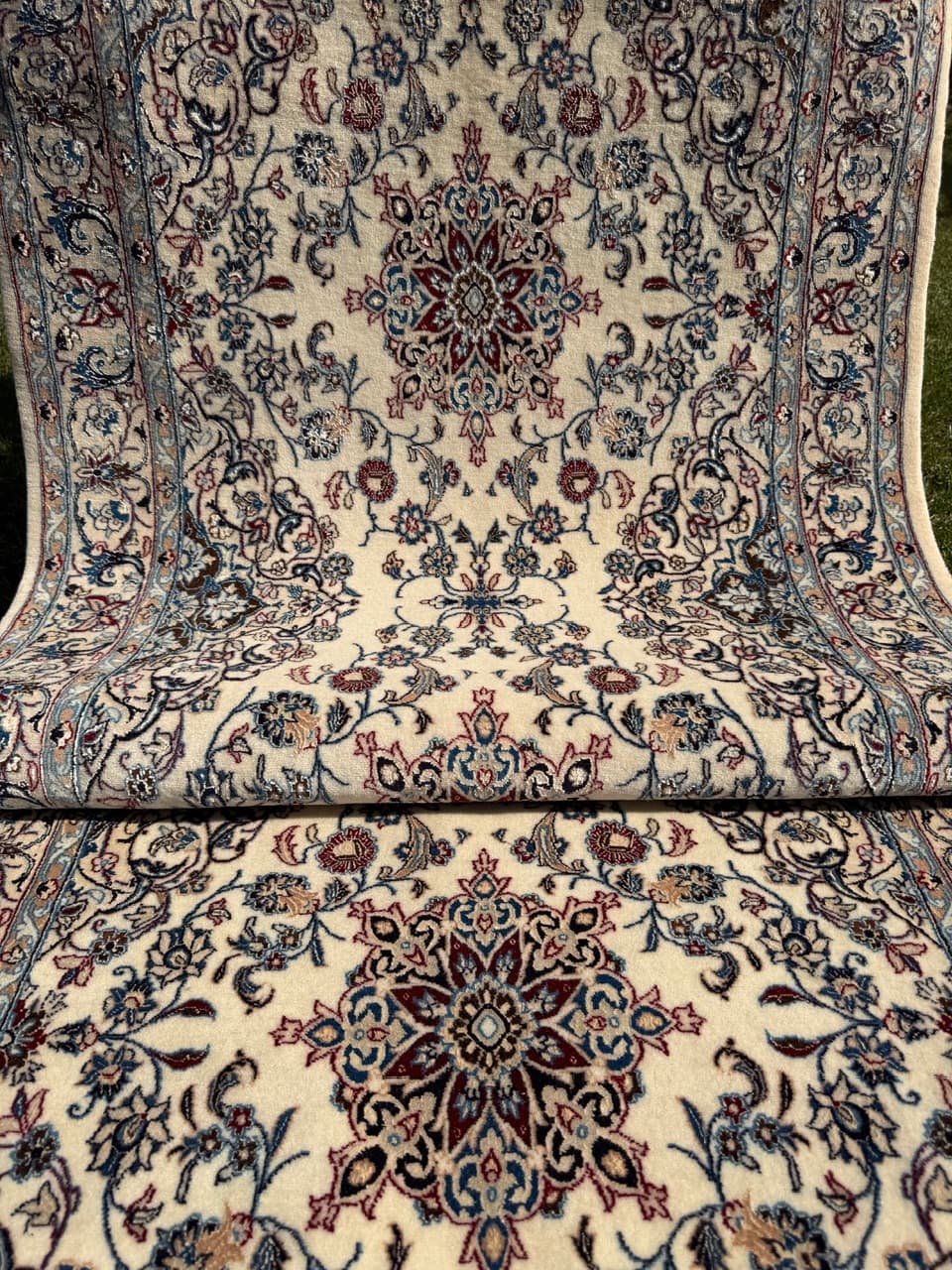 Chodnik Nain 220x90 cm, beżowy, wełna kaszmirowa jedwab, Iran - 292351