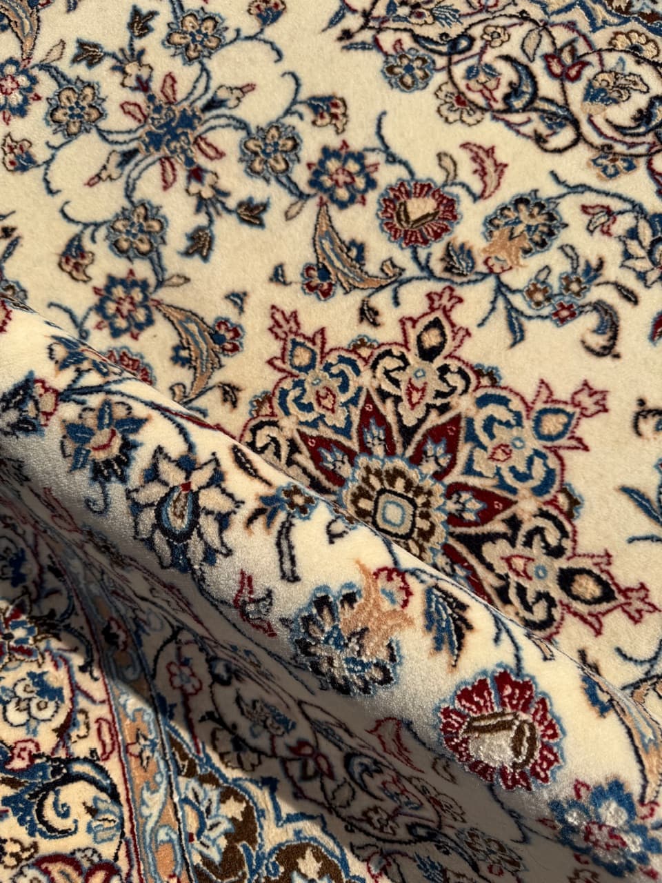 Chodnik Nain 220x90 cm, beżowy, wełna kaszmirowa jedwab, Iran - 292359