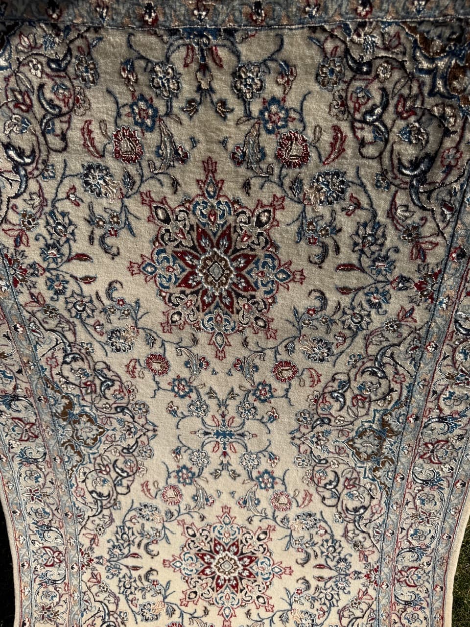 Chodnik Nain 220x90 cm, beżowy, wełna kaszmirowa jedwab, Iran - 292361