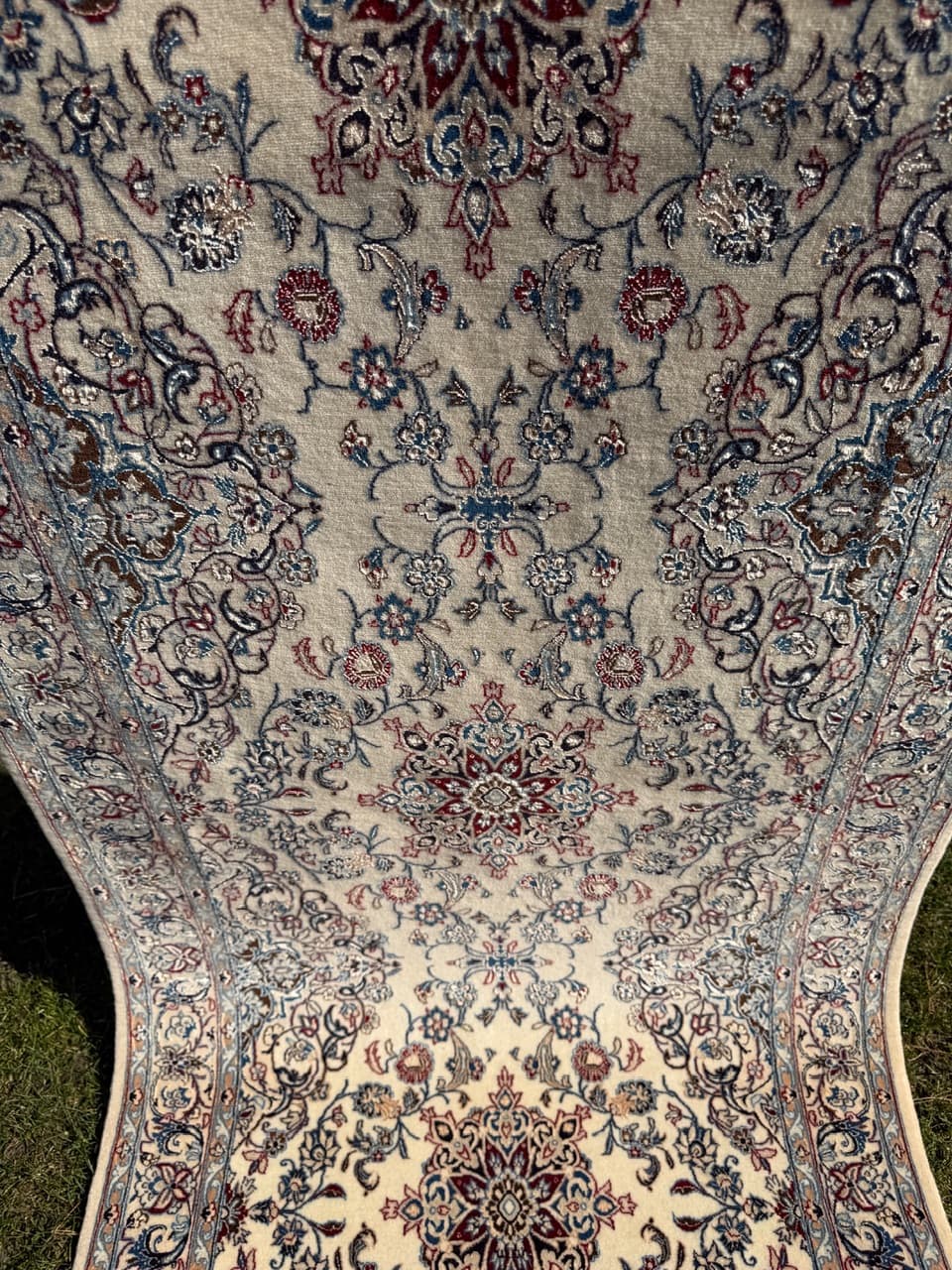 Chodnik Nain 220x90 cm, beżowy, wełna kaszmirowa jedwab, Iran - 292360