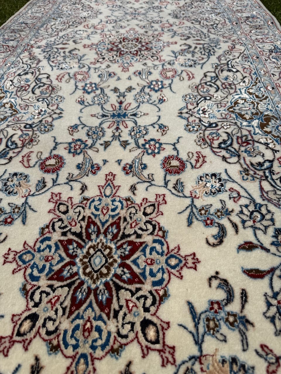 Chodnik Nain 220x90 cm, beżowy, wełna kaszmirowa jedwab, Iran - 292355