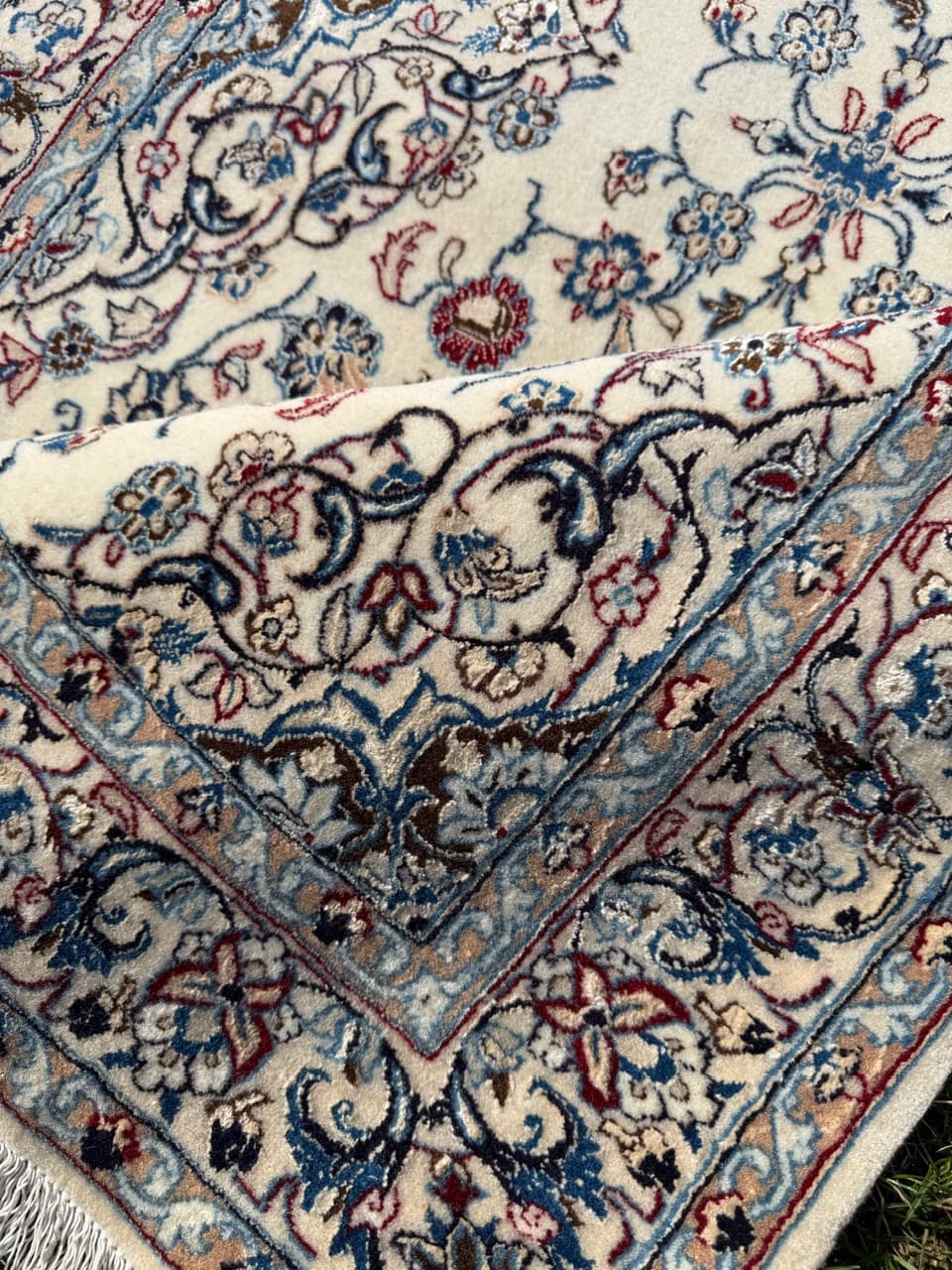 Chodnik Nain 220x90 cm, beżowy, wełna kaszmirowa jedwab, Iran - 292354