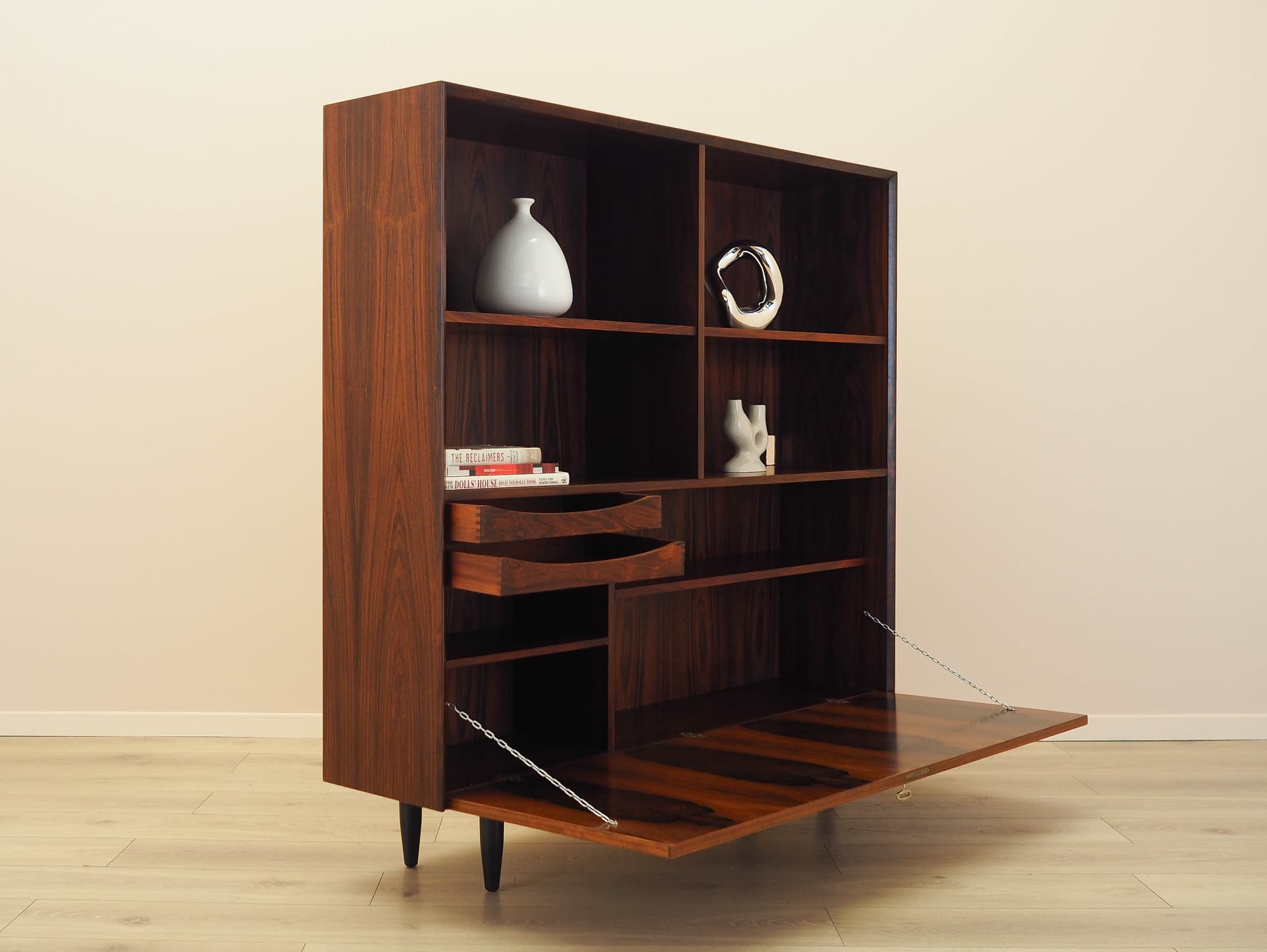 Regał, palisander brązowy, drewno czarne, Hundevad&Co., Dania, lata 70. - 292450