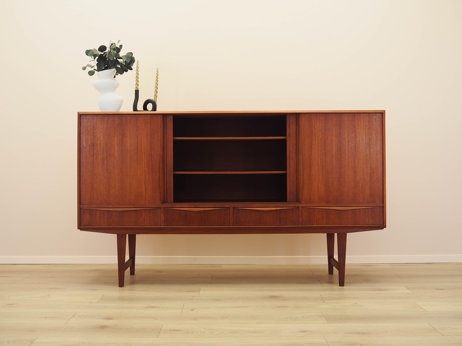 Highboard, tek brązowy, proj. E.W. Bach, Dania, lata 60. - 292461